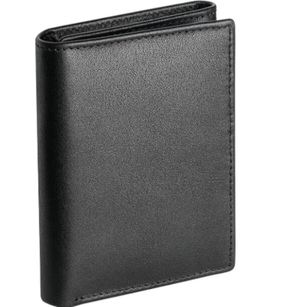 CLEARANCE NWT Roma Leather Tri-Fold Wallet Black 3126F
